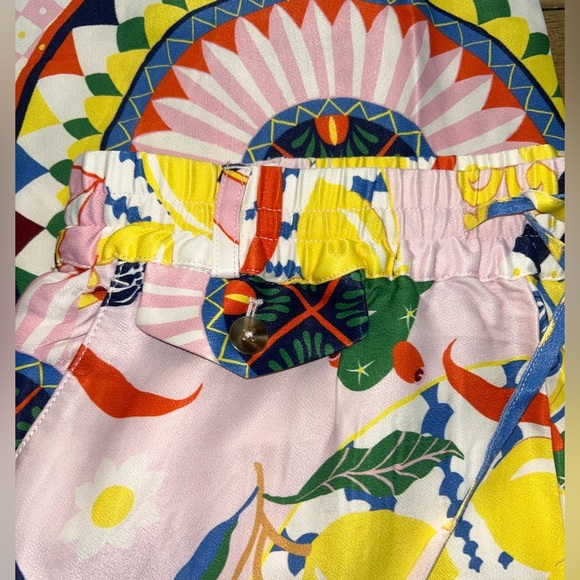 ANTHROPOLOGIE Maeve Straight-Leg Pull-On
Silk Pants Multicolor Pink yellow Sz S - Picture 9 of 13